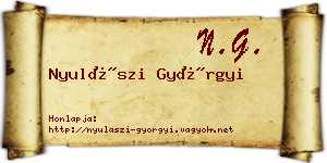 Nyulászi Györgyi névjegykártya